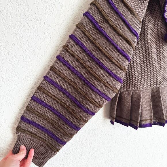 Vtg 80s Rare Yamamoto Kansai 100% Wool Cardigan Japanese Avant-Garde 3D Knit - Picture 3 of 9